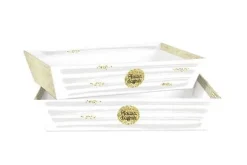 Corbeille de dégustation Helsinki blanche - 20 x 33 cm