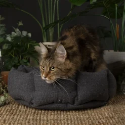 Corbeille pour chat en tissu gris anthracite Scruffs Eco Eden - 45 cm