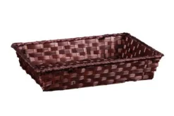 Corbeille Rihana en bambou chocolat Cav Service - 36 x 26,5 x 7,5 cm