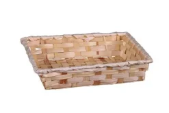 Corbeille Rihana rectangulaire en bambou naturel Cav Service - 24 x 18 x 5 cm