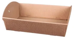 Corbeille Rome en carton kraft cannelure Cav Service - 39 x 30 x 9,5 cm