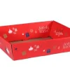 Corbeille Sofia en carton rouge Cav Service - 34 x 21 x 8 cm