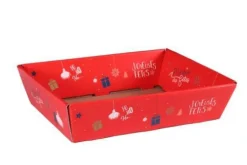 Corbeille Sofia en carton rouge Cav Service - 34 x 21 x 8 cm