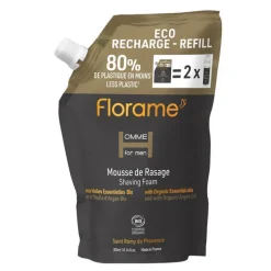 Éco-recharge mousse de rasage Florame gamme pour homme - 300 ml