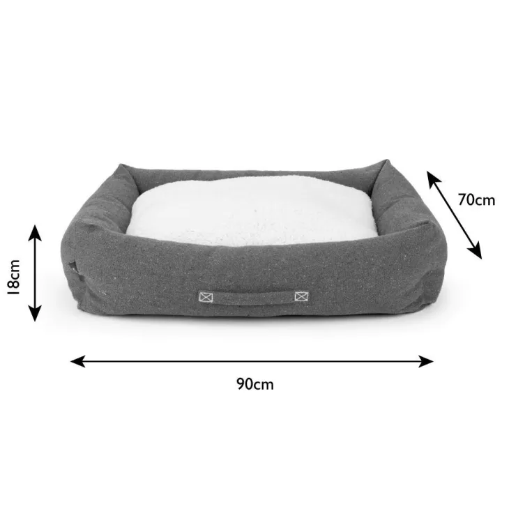 Couchage pour chien coloris gris corbeille Scruffs Eco Eden - Taille XL 90 x 70 cm