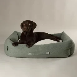 Couchage pour chien coloris vert corbeille Scruffs Eco Eden - Taille L 75 x 60 cm