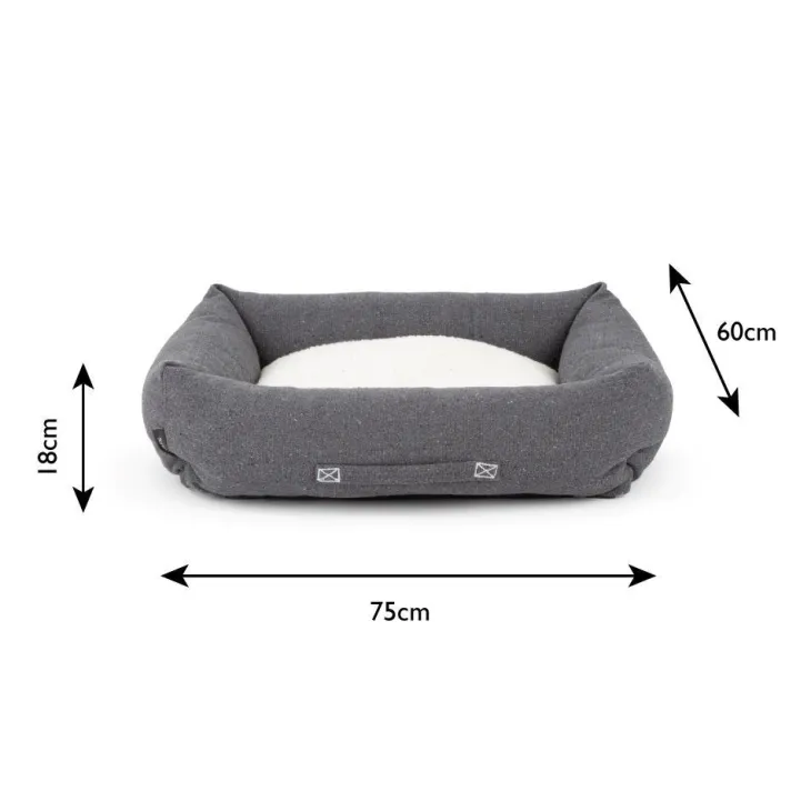 Couchage pour chien coloris vert corbeille Scruffs Eco Eden - Taille L 75 x 60 cm