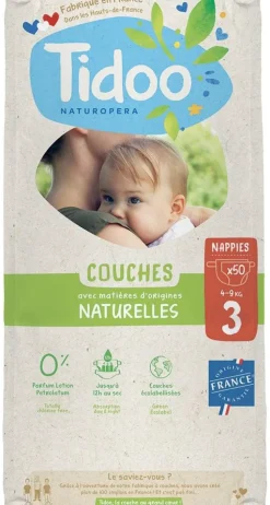 Couches écologiques en sachet T3 (4-9kg) Tidoo, certifiées FSC®, - 50 pièces