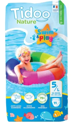 Couches de bain Spécial mer et piscine 12/18 kg Taille 5 Tidoo - x 11