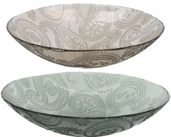 Coupe décorée en verre recyclé - Ø 40 x H 10 cm