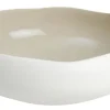 Coupe en grès blanc mat/lin Médard de Noblat collection Oslo - Ø 27 x H 9 cm