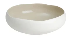 Coupe en grès blanc mat/lin Médard de Noblat collection Oslo - Ø 22 x H 7,8 cm