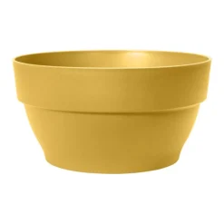 Coupe ronde en plastique recyclé jaune miel Elho Vibia Campana - Ø 27 x H 14 cm