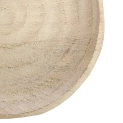 Coupelle creusée escargot en bois de manguier naturel blanchi - 12,5 x 12 x 3 cm