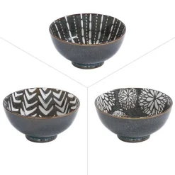 Coupelle en porcelaine coloris marron Penjab – Ø 11,5 cm (produit vendu à l'unité, livré aléatoirement parmi trois modèles)