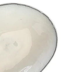 Coupelle ovale en aluminium blanc verni - 25,5 x 19,4 x 5 cm