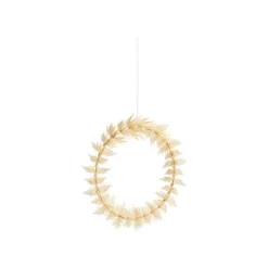 Couronne de Noël en papier plié beige - Ø 30 x H 8,75 cm