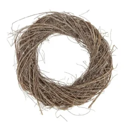 Couronne ronde en bois de saule brun - Ø 38 x 7 cm