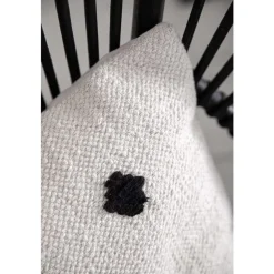 Coussin avec visage en coton blanc 60x60 cm