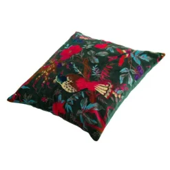 Coussin Birdy mélèze en velours de 45 x 45 cm