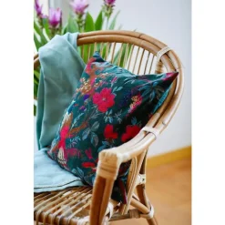 Coussin Birdy mélèze en velours de 45 x 45 cm