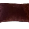 Coussin bordeaux en velours Cabernet - 20 x 35 cm