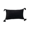 Coussin cale-rein coloris noir en coton velours - 20 x 35 cm