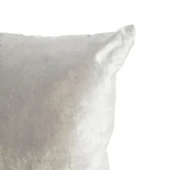 Coussin carré en coton velours gris bleu uni - 50 x 50 cm