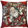 Coussin carré rouge en PE/coton à motif Père Noël Claus - 45 x 45 cm