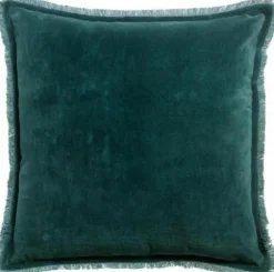Coussin carré vert Corinthe en coton Fara - 45 x 45 cm