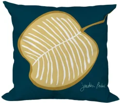 Coussin déco carré en polyester/coton bleu Vanessa Or - 40 x 40 x 15 cm