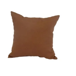 Coussin déco carré en polyester/coton marron Terre - 40 x 40 x 15 cm