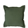 Coussin décoratif carré coloris vert en coton - 45 x 45 cm