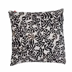 Coussin décoratif carré Galet coloris noir en coton - 45 x 45 cm