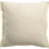 Coussin décoratif carré Jane coloris blanc en coton - 45 x 45 cm