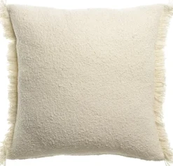 Coussin décoratif carré Jane coloris blanc en coton - 45 x 45 cm