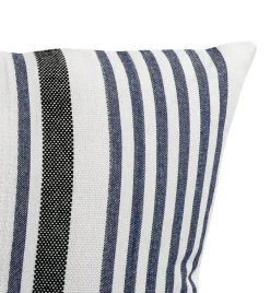 Coussin décoratif carré lignes coloris multicolore en coton - 45 x 45 cm
