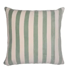 Coussin décoratif carré Marcel Lichen coloris bleu en coton - 45 x 45 cm