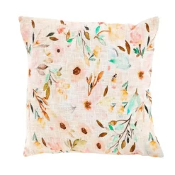 Coussin décoratif en coton coloris multicolore avec un décor fleuri – 45 x 45 cm