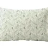 Coussin décoratif rectangulaire coloris vert en coton - 35 x 50 cm