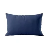 Coussin décoratif rectangulaire en coton coloris bleu encre Serge - 30 x 50 cm
