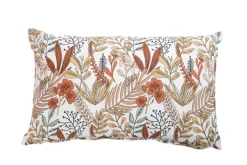 Coussin décoratif rectangulaire décor floral coloris vert en coton - 30 x 50 cm