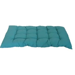 Coussin dossier palette en polyester/coton uni Emeraude Banco - 120 x 60 x 10 cm