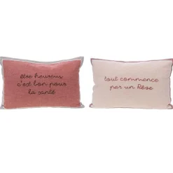 Coussin en coton clair Rêve - 60 x 40 cm