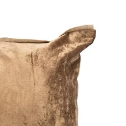 Coussin en coton velours marron uni - 60 x 40 cm