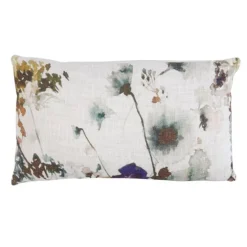 Coussin floral coloris multicolore en coton - 50 x 30 cm