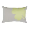 Coussin rectangulaire trèfle gris argile 44 x 30 cm