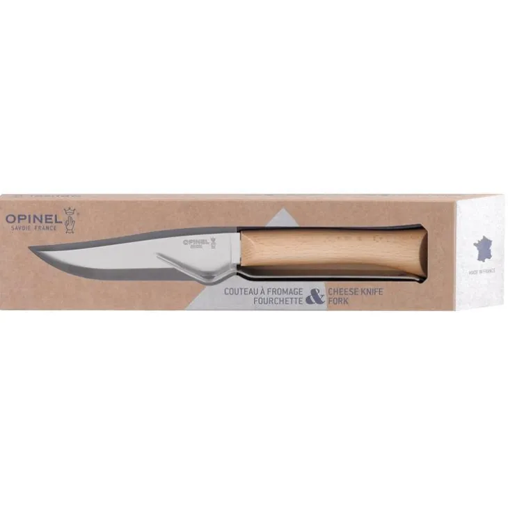 Couteau à fromage et fourchette bois hêtre lame inox Opinel - 32 x 70 x 33 cm