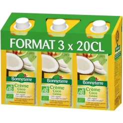 Crème coco Bonneterre - 3 x 20 cl