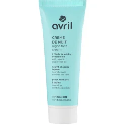 Crème de nuit à l'huile de pépin de raisin peaux normales et mixtes Bio Avril - 50 ml